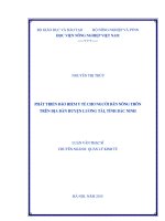 phát triển bảo hiểm y tế cho người dân nông thôn trên địa bàn huyện lương tài, tỉnh bắc ninh