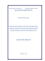 đánh giá thực trạng và đề xuất giải pháp thực hiện quy hoạch xây dựng nông thôn mới trên địa bàn huyện thanh trì, thành phố hà nội