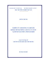 nghiên cứu ảnh hưởng của biến đổi khí hậu đến hệ thống canh tác lúa nước tại huyện giao thủy, tỉnh nam định