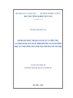 đánh giá thực trạng sản xuất và tiêu thụ gà thịt được sản xuất theo hướng an toàn sinh học của hộ nông dân ở huyện chương mỹ, hà nội