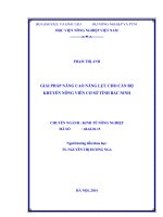 giải pháp nâng cao năng lực cho cán bộ khuyến nông viên cơ sở tỉnh bắc ninh