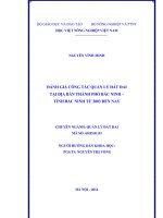 đánh giá công tác quản lý đất đai tại địa bàn thành phố bắc ninh – tỉnh bắc ninh từ 2003 đến nay
