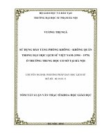 Luận văn: Sử dụng bảo tàng phòng không không quân trong dạy học lịch sử việt nam (1954 – 1975) ở trường trung học cơ sở tại hà nội