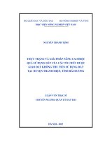 thực trạng và giải pháp nâng cao hiệu quả sử dụng đất của các tổ chức được giao đất không thu tiền sử dụng đất tại huyện thanh miện, tỉnh hải dương