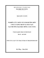 Nghiên cứu nhân tố ảnh hưởng đén chất lượng dịch vụ đào tạo tại trương đại học đông á đà nẵng  