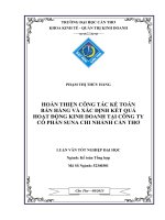 hoàn thiện công tác kế toán bán hàng và xác định kết quả hoạt động kinh doanh tại công ty cổ phần suna chi nhánh cần thơ