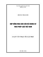 Hợp đồng mua bán căn hộ chung cư theo pháp luật việt nam 