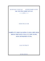 nghiên cứu chọn tạo giống cà chua chín chậm, kháng virus xoăn vàng lá và mốc sương bằng chỉ thị phân tử dna