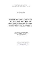 Giải pháp ngăn ngừa và xử lí nợ quá hạn trong hoạt động tín dụng tại ngân hàng tmcp sài gòn thương tín chi nhánh vĩnh long