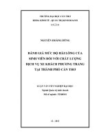 đánh giá mức độ hài lòng của sinh viên đối với chất lượng dịch vụ xe khách phương trang tại thành phố cần thơ