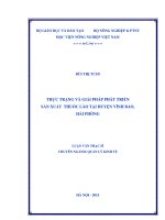 thực trạng và giải pháp phát triển sản xuất thuốc lào tại huyện vĩnh bảo, hải phòng