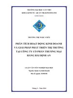 phân tích hoạt động kinh doanh và giải pháp phát triển thị trường tại công ty cổ phần thương mại hàng hải định an