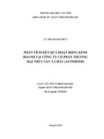 phân tích kết quả hoạt động kinh doanh tại công ty cổ phần thương mại thủy sản á châu (acomfish)