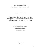 phân tích tình hình tiêu thụ xe du lịch kia tại công ty cổ phần ô tô trường hải - chi nhánh cần thơ