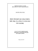 phân tích kết quả hoạt động tiêu thụ của công ty xăng dầu tây nam bộ