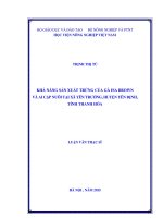 khả năng sản xuất trứng của gà isa brown và ai cập nuôi tại xã yên trường, huyện yên định, tỉnh thanh hóa