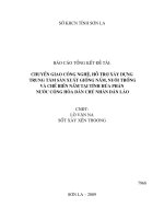 chuyển giao công nghệ, hỗ trợ xây dựng trung tâm SX giống nấm, nuôi trồng và chế biến tại tỉnh hủa phăn cước CHDCND Lào