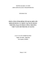 phân tích tình hình tín dụng đối với khách hàng cá nhân tại ngân hàng thương mại cổ phần công thương việt nam chi nhánh an giang