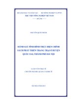 đánh giá tình hình thực hiện chính sách phát triển trang trại ở huyện quốc oai, thành phố hà nội