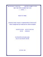 đánh giá thực trạng và định hướng sử dụng đất nông nghiệp huyện nghĩa hưng tỉnh nam định