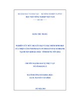 nghiên cứu mức độ gây hại và đặc điểm sinh học của nhện cám tyrophagus putrescentiae schrank tại huyện khoái châu tỉnh hưng yên 2014