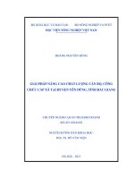 giải pháp nâng cao chất lượng cán bộ, công chức cấp xã tại huyện yên dũng, tỉnh bắc giang