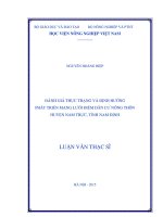 đánh giá thực trạng và định hướng phát triển mạng lưới điểm dân cư nông thôn huyện nam trực, tỉnh nam định
