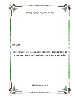 Rèn luyện kĩ năng giải phương trình hữu tỉ cho học sinh phổ thông miền núi lai châu 