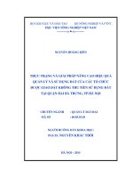 thực trạng và giải pháp nâng cao hiệu quả quản lý và sử dụng đất của các tổ chức được giao đất không thu tiền sử dụng đất tại quận hai bà trưng, tp hà nội