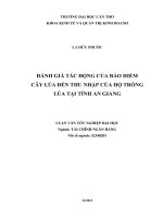đánh giá tác động của bảo hiểm cây lúa đến thu nhập của hộ trồng lúa tại tỉnh an giang