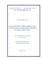 quản lý nhà nước về phòng, chống sản xuất và buôn bán hàng giả trên địa bàn thành phố bắc giang, tỉnh bắc giang