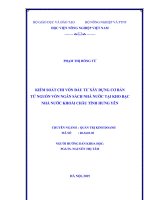kiểm soát chi vốn đầu tư xây dựng cơ bản từ nguồn vốn ngân sách nhà nước tại kho bạc nhà nước khoái châu tỉnh hưng yên