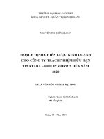 hoạch định chiến lược kinh doanh cho công ty trách nhiệm hữu hạn vinataba – philip morris đến năm 2020