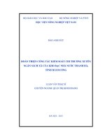 hoàn thiện công tác kiểm soát chi thường xuyên ngân sách xã của kho bạc nhà nước thanh hà, tỉnh hải dương