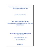 quản lý nhà nước về đất đai tại phòng tài nguyên và môi trường huyện mỹ hào tỉnh hưng yên