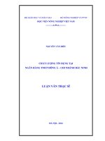 chất lượng tín dụng tại ngân hàng tmcp đông á – chi nhánh bắc ninh