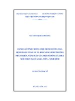 đánh giá tính chống chịu bệnh sương mai, bệnh xoăn vàng lá và khả năng sinh trưởng, phát triển, năng suất của một số dòng cà chua mới chọn tạo tại gia viễn – ninh bình
