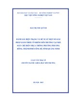đánh giá hiện trạng và đề xuất một số giải pháp giảm thiểu ô nhiễm môi trường tại nhà máy chế biến nhựa thông phường phương đông, thành phố uông bí, tỉnh quảng ninh