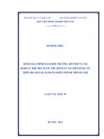 đánh giá chính sách bồi thường, hỗ trợ và tái định cư khi nhà nước thu hồi đất tại một số dự án trên địa bàn quận hoàn kiếm thành phố hà nội
