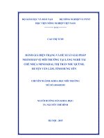 đánh giá hiện trạng và đề xuất giải pháp nhằm bảo vệ môi trường tại làng nghề tái chế nhựa minh khai, thị trấn như quỳnh, huyện văn lâm, tỉnh hưng yên