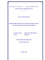 đánh giá hiện trạng tồn lưu hóa chất bảo vệ thực vật pops tại huyện tân kỳ, tỉnh nghệ an