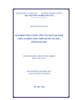 giải pháp tăng cường công tác đào tạo nghề cho lao động nông thôn huyện gia lộc, tỉnh hải dương