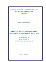 nghiên cứu thị trường đất nông nghiệp trên địa bàn thành phố hà tĩnh, tỉnh hà tĩnh