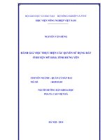 đánh giá việc thực hiện các quyền sử dụng đất ở huyện mỹ hào, tỉnh hưng yên