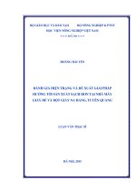 đánh giá hiện trạng và đề xuất giải pháp hướng tới sản xuất sạch hơn tại nhà máy giấy đế và bột giấy na hang, tuyên quang