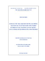 đánh giá viêc thực hiện bồi thường giải phóng mặt bằng dự án xây dựng khu công nghiệp bá thiện ii và dự án đường cao tốc nội bài – lào cai thuộc huyện bình xuyên, tỉnh vĩnh phúc