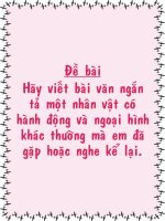 tả nhân vật có hình dạng hoặc tính cách khác thường