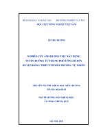 nghiên cứu ảnh hưởng việc xây dựng tuyến đường từ thành phố uông bí đến huyện đông triều tới môi trường tự nhiên