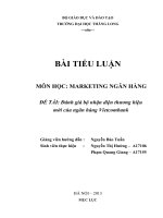 Tiểu luận marketing ngân hàng  đề tài đánh giá bộ nhận diện thương hiệu mới của ngân hàng vietcombank 
