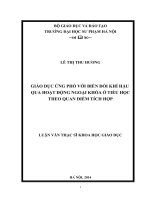 Luận văn: Giáo dục ứng phó với biến đổi khí hậu qua hoạt động ngoại khóa ở tiểu học theo quan điểm tích hợp